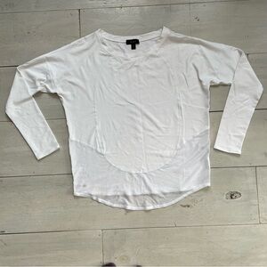 Alala Women’s White Long-Sleeve Athleisure Top Lower Mesh Panel Glamwear Size M